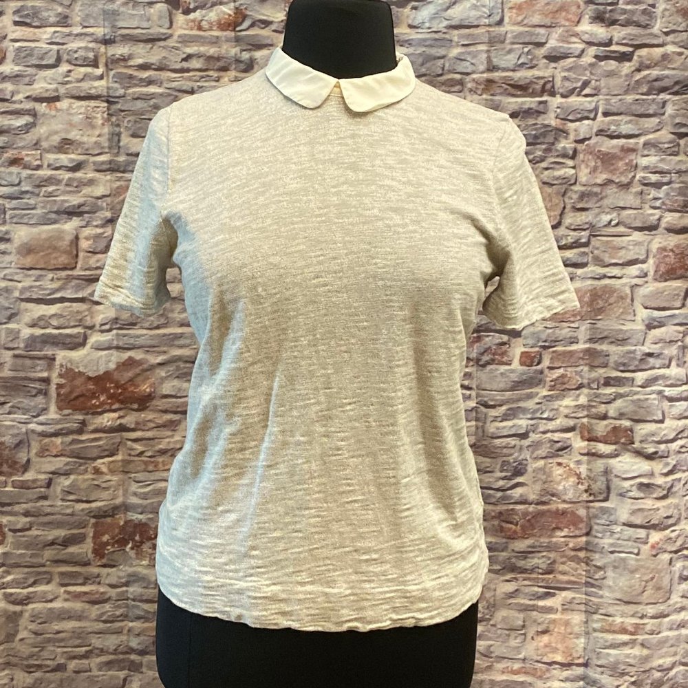 JCrew Short Sleeved Top with Peter Pan Collar XL